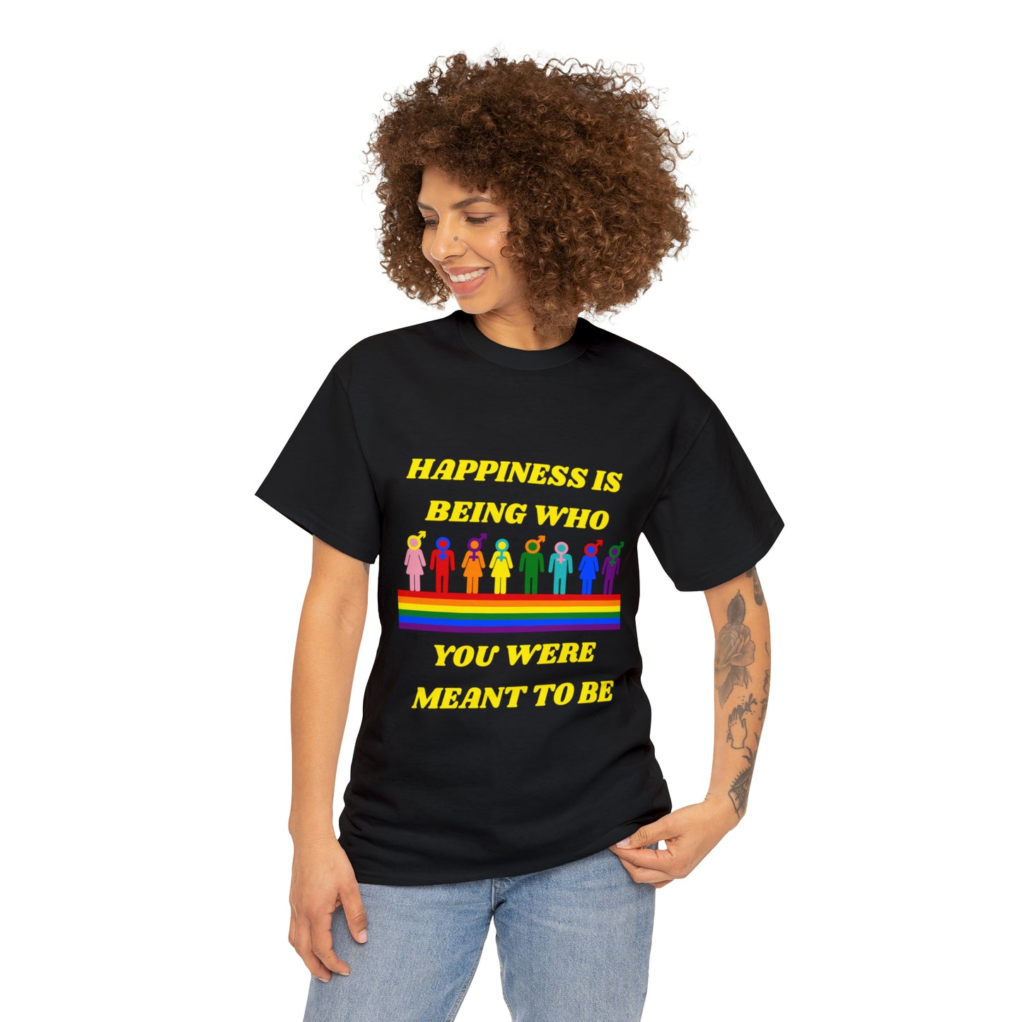 Happiness Is Being Who You Were Meant To Be - Unisex Heavy Cotton T-shirt